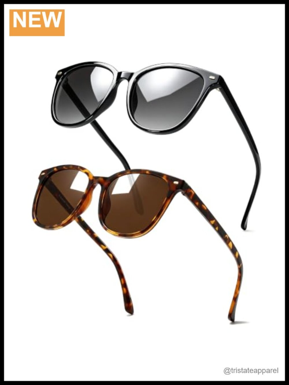 Polarized Square Sunglasses Set UV400 Protection Lightweight Durable Frames for